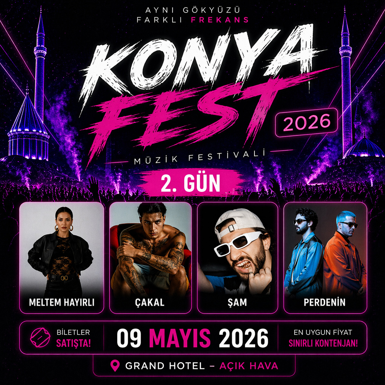 Konya Fest 2026 2. Gün Bilet (09 Mayıs) | Konya Festival Bileti